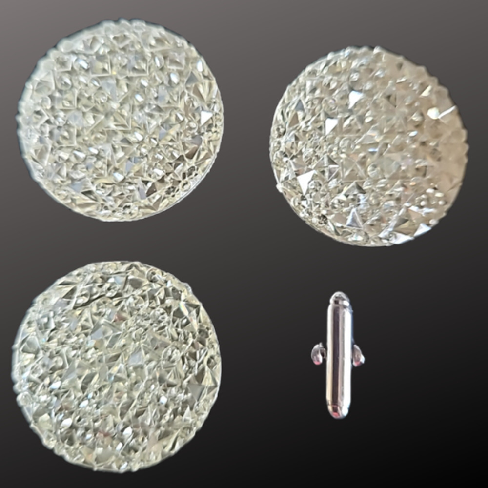 Blanket Links Horse Show Number Pins Set of 4 Clear Crystals